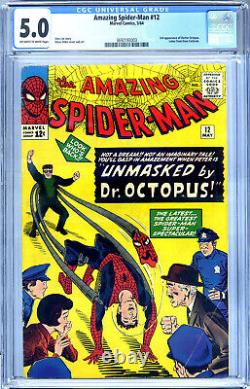 Incroyable Spider-man #12? Cgc 5.0? Troisième Apparition Du Docteur Octopus? 1964