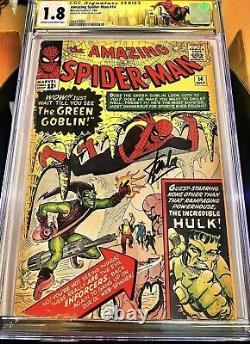 Incroyable Spider-man 14 Cgc 1.8 Signé Stan Lee. 1ère Apparition De Goblin Vert