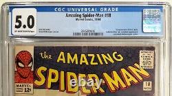Incroyable Spider-man #18 Cgc 5.01964 Marvel 1ère App Ned Leeds Stan Lee Ditko
