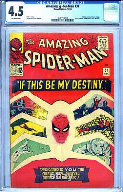 Incroyable Spider-man #31? Cgc 4.5? 1ère Application Gwen Stacy & Harry Osborn? 1965