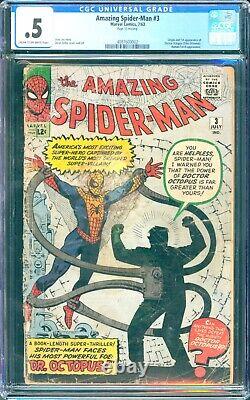 Incroyable Spider-man #3 (1963) Cgc 0.5 Ou. 5 - 1er Et Origine Du Docteur Octopus