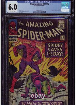 Incroyable Spider-man #40 Cgc 6.0 Origine du Bouffon Vert 1966 Classique Stan Lee Ow
