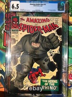 Incroyable Spider-man #41 1ère Apparition Du Rhino! Livre De Clés! Cgc 6,5 Fn+