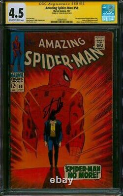 Incroyable Spider-man #50? Signé Par Stan Lee? Cgc Ss 4.5 1er Roipin Marvel 1967