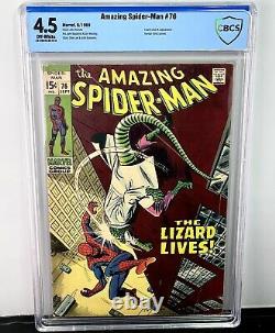 Incroyable Spider-man #76 Cbcs 4.5! 1969! L'âge D'argent Classique! Couvrez Lizard! Pas Cgc