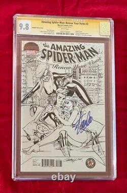 Incroyable Spider-man Renouvelez Vos Vows #2 Sketch Cgc Ss 9.8 Signé Par Stan Lee