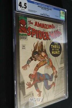 Incroyable Spiderman #34 Cgc 4.5 Pages Blanches Stan Lee Steve Ditko Kraven Apparence