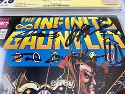 Infinity Gauntlet 1 Cgc 9,8 Ss Stan Lee +4! 2x Croquis (rubenstein + Starlin)