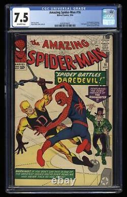 L'incroyable Spider-Man #16 CGC VF- 7.5 Combats de Daredevil! Stan Lee