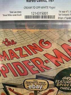L'incroyable Spider-man #1 Mars 1963 Marvel 3/63 Origine Fantastique Quatre Ccg 1.8