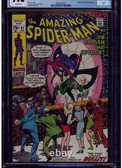L'incroyable Spider-man #91 Cgc 9.0 Pages blanches 1970 Stan Lee Début de l'Âge de Bronze Marvel