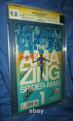 Le Spiderman Amazing #1 Cgc 9.8 Ss Signé Par Stan Lee Marcos Martin Variant