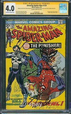 Lourdement griffonné sur Amazing Spider-Man #129 CGC SS 4.0 signé par Stan Lee 1974