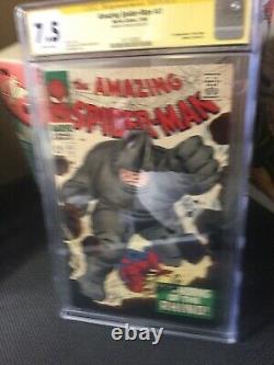 Man Spider Amazing 41 Cgc Ss 7.5 Stan Lee Auto 1er Rhino John Romita Art 1966