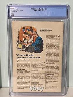 Marvel Amazing Spider-man #59 Cgc 6.0 1ère Couverture Mary Jane Off-white/white Pages
