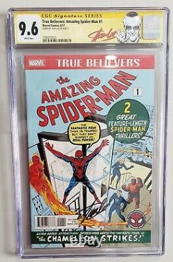 Marvel True Croyants Réimprimer Amazing Spiderman #1 Signé Par Stan Lee Cgc 9.6 Ss
