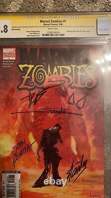 Marvel Zombies 1 Cgc 9,8 4x Ss Stan Lee Kirkman Romita Sr Suydam Croquis À La Menthe Chaude