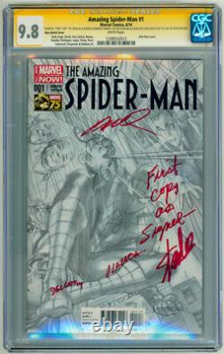 Première Copie Stan Lee A Signé Amazing Spiderman #1 Cgc Ss 9,8 Communiqué De Presse Du 1er Jour