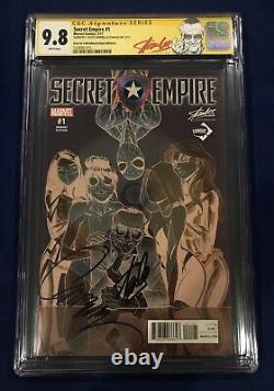 Secret Empire #1 Cgc 9.8 Signé- Stan Lee & J. Scott Campbell Stan Lee Red Label
