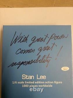 Seulement 1! Stan Lee Auto (with Great Power) Inscrit Non Cgc Spider-man Joa Loa