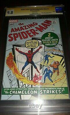 Signé Amazing Spider-man 1 Cgc 9.8 Ss Par Stan Lee Dallas Comic Con (2011)