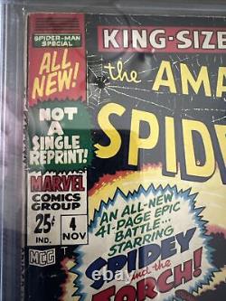 Signé Stan Lee Amazing Spider-Man Annuel #4 Évalué/CGC/CBCS 4.0 Autographié