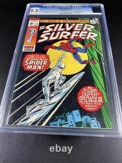 Silver Surfer #14 Cgc 9.2 - 1970 - Bataille De Crossover Spider-man #0702683004