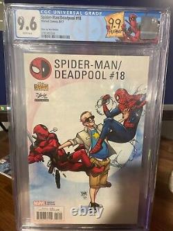 Spider-Man/Deadpool #18 Rare Variante de la boîte Stan Lee CGC 9.6 Étiquette personnalisée retirée