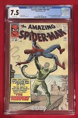 Spider-Man Extraordinaire #20 Ditko, Stan Lee CGC Blue Label 7.5! Première apparition de Scorpion