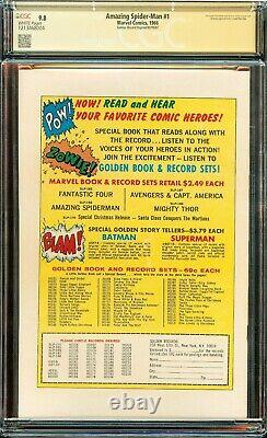 Spider-Man Incroyable #1 1966 CGC 9,8 SIGNÉ PAR STAN LEE 1er Spider-Man GRR Jack Kirby