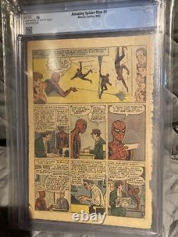 Spider-Man Incroyable #1 (Page 2 seulement) 2ème App Spider-Man Stan Lee Marvel 1963 CGC
