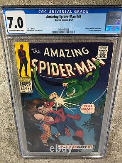 Spider-Man Incroyable 49 CGC 7.0 Histoire de Stan Lee, Kraven et l'art de John Romita en 1967