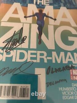 Spider Man étonnant #1 2014 CGC 9.8 signé par Stan Lee, Ramos et plus, 4x signé