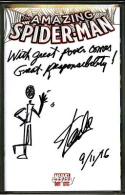 Spider-Man étonnant #1 Cgc Ss 9.6 Stan Lee Signé Esquisse Date Citation Commentaire 1/1