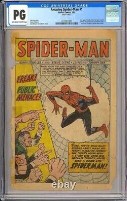 Spider-Man étonnant #1 (Page 1 seulement) 2ème apparition Spider-Man Stan Lee Marvel 1963 CGC
