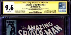 Spider-Man étonnant 252 CGC 9.6 SS RARE Double Cover + Intérieur! Signé par Stan Lee