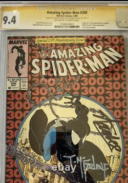 Spider-Man étonnant #300 CGC 9.4 Signé Stan Lee, Todd McFarlane 1ère apparition de Venom