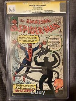 Spider-Man étonnant #3 Origine & 1ère apparition Docteur Octopus CGC 6.5 SS Stan Lee