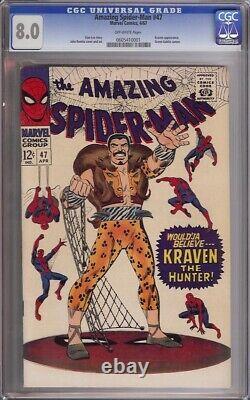 Spider-Man étonnant #47 CGC 8.0 Kraven le chasseur MJ Sony MCU Romita Sr. Stan Lee