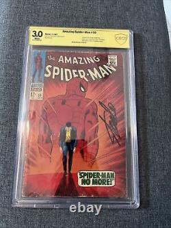 Spider-Man étonnant #50 CBCS 3.0 Stan Lee signé 1967 1ère apparition du Roipin PAS CGC