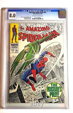 Spider-Man étonnant #64 (1968) CGC 8.0 Stan Lee John Romita Couverture Classique