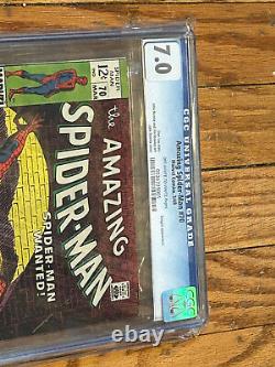Spider-Man étonnant 70 CGC 7.0 3/69 Ère d'argent Roipin Lee/Romita OWithW pages