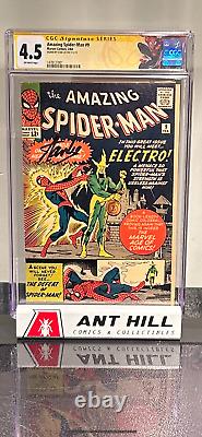 Spider-Man étonnant #9 (1964) Signé par Stan Lee CGC SS Numéro clé 1er Electro