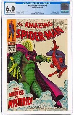 Spider-Man étonnant n°66 CGC 6.0 1968 Mysterio et Green Goblin en caméo Stan Lee