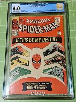 Spider-Man extraordinaire #31 CGC 4.0/VG Ow-Wh Pgs 1965 1ère apparition de Gwen Stacy & Harry Osborn