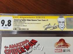Spider-Man extraordinaire Renouvelez vos vœux #1 CGC 9.8 SS Stan Lee Avec une citation sur le grand pouvoir
