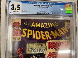 Spider-Man incroyable #15 CGC 3.5 OW Marvel 1964 1er Kraven Steve Ditko Stan Lee