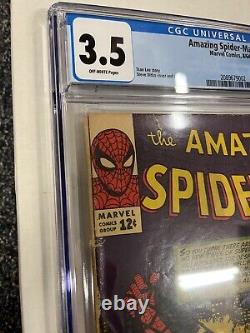 Spider-Man incroyable #15 CGC 3.5 OW Marvel 1964 1er Kraven Steve Ditko Stan Lee