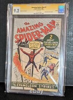 Spider-Man incroyable 1 CGC 9.2 SS 1966 Golden Record Reprint auto sig Stan Lee GRR