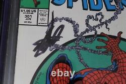 Spider-Man incroyable 301 CGC SS 9.6 Signé par Stan Lee + Todd McFarlane Couverture 1988